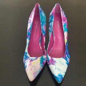 Multi color 3 inch heels.